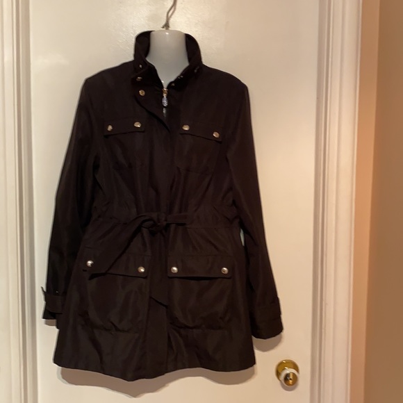 🍒 LIZ CLAIBORNE Jacket w/ Rain Hood & Belt!!! - Picture 4 of 12